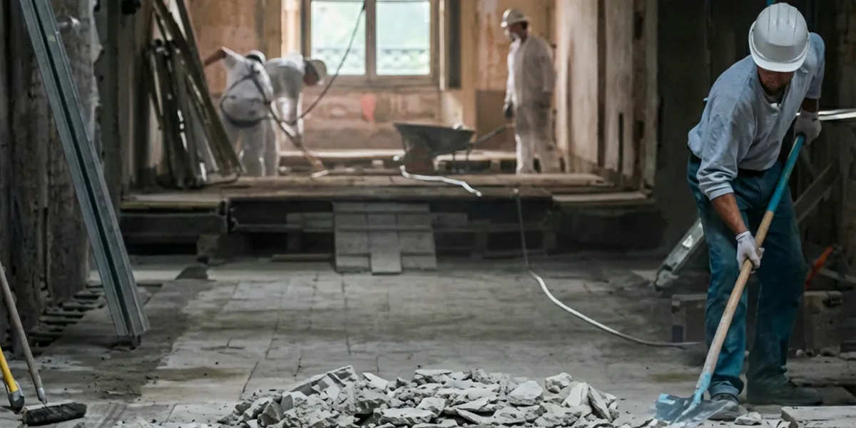 fire damage restoration professionals performing structural cleanup and restoration after a fire in Oklahoma City, OK