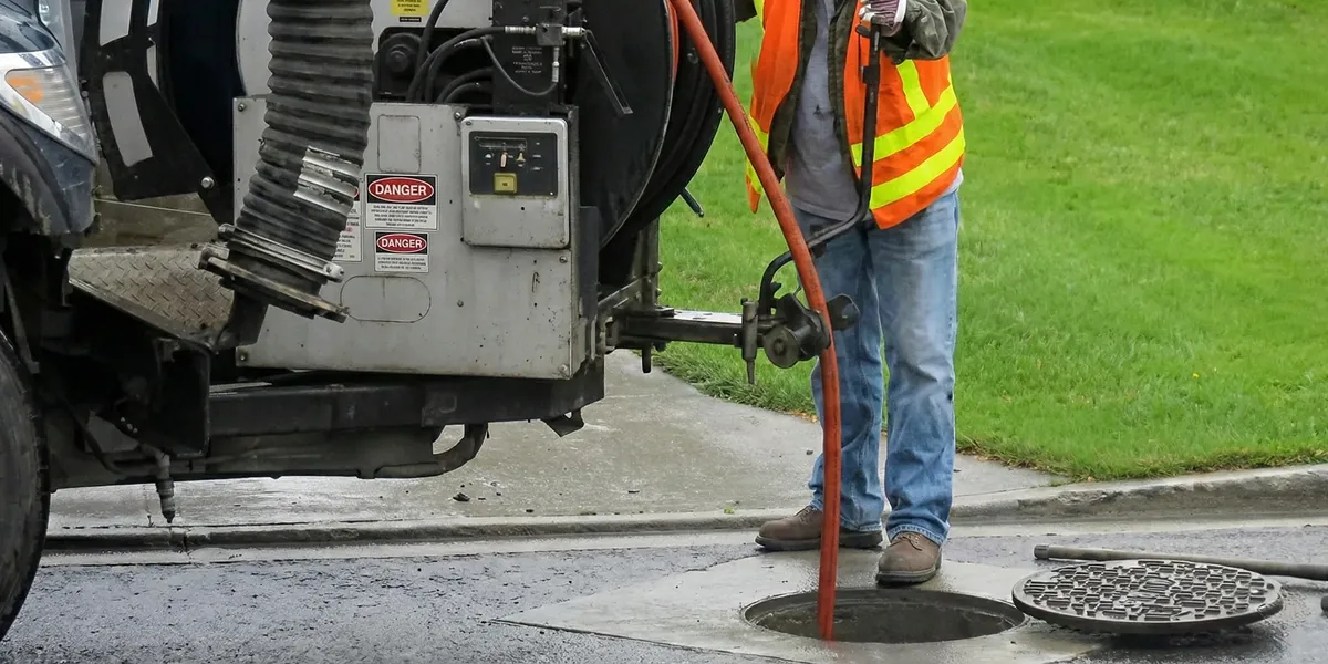 sewage clean up professionals using industrial equipment to remove contaminated wastewater in Oklahoma City, OK